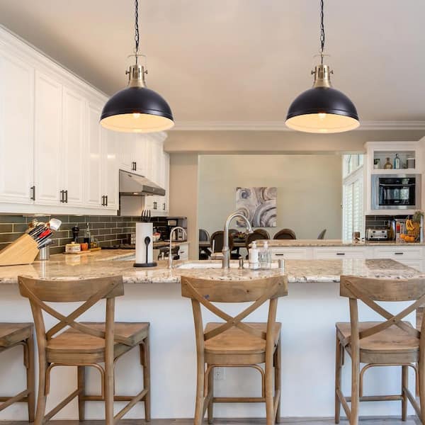 Wayfair Industrial Pendants Black Kitchen Island Haolaike 2 Pack ...