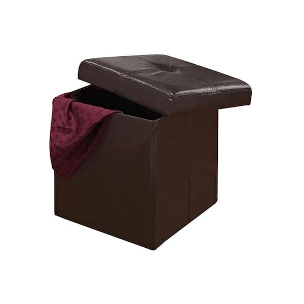 Home Decorators Collection Folding Chocolate 15 in. W Storage Ottoman