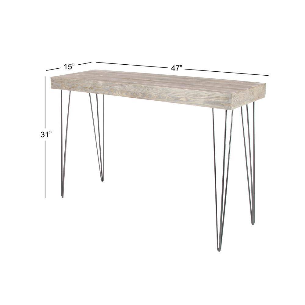 Modern Wood and Metal Console Table with Storage, 47'' Brown