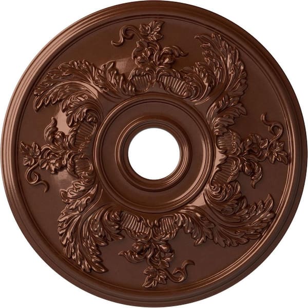 Ekena Millwork 1-7/8 in. x 23-5/8 in. x 23-5/8 in. Polyurethane Acanthus Twist Ceiling Medallion, Copper Penny