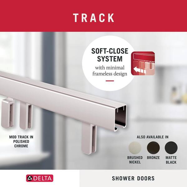 Crestfield 60 in. x 59-1/4 in. Mod Semi-Frameless Sliding Bathtub Door in Nickel and 1/4 in. (6mm) Tranquility Glass Crestfield 60 in. x 59-1/4 in. Mod Semi-Frameless Sliding Bathtub Door in Nickel and 1/4 in. (6mm) Tranquility Glass
