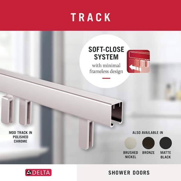 Portman 60 x 59-1/4 in. Frameless Mod Soft-Close Sliding Bathtub Door in Chrome with 3/8 in. (10mm) Clear Glass Portman 60 x 59-1/4 in. Frameless Mod Soft-Close Sliding Bathtub Door in Chrome with 3/8 in. (10mm) Clear Glass