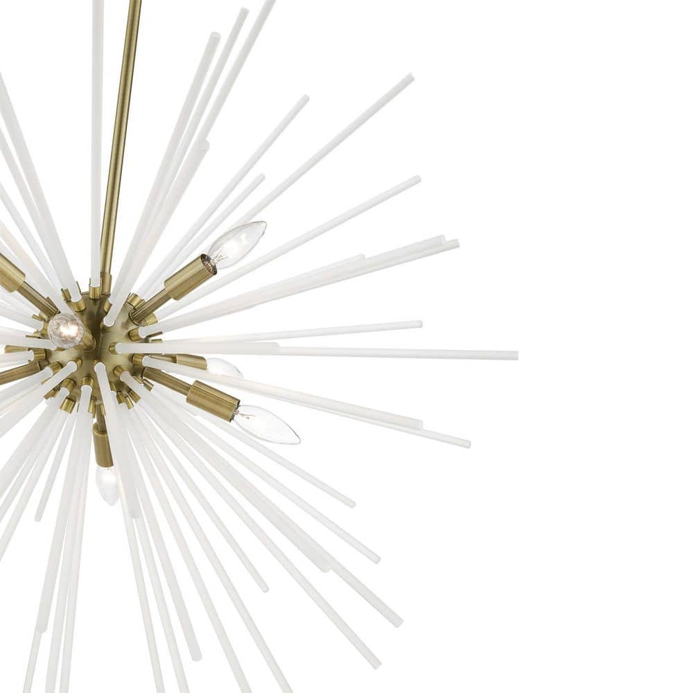 Uptown Antique Brass Large Foyer 8-Light Chandelier