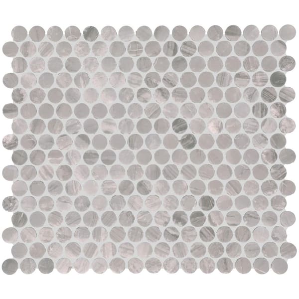 Marazzi EpicClean Milton Fortune Matte 4 in. x 4 in. Glazed Ceramic Penny Round Mosaic Sample Tile