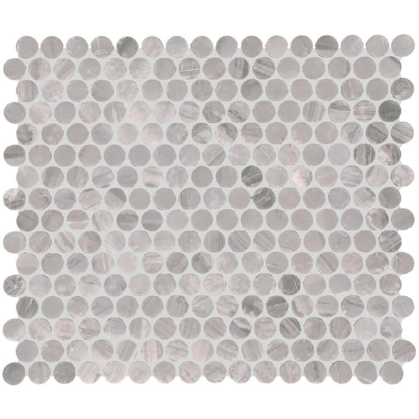 Marazzi EpicClean Milton Fortune Matte 13 in. x 11 in. Glazed Ceramic Penny Round Mosaic Tile (1.06 sq. ft./Each)