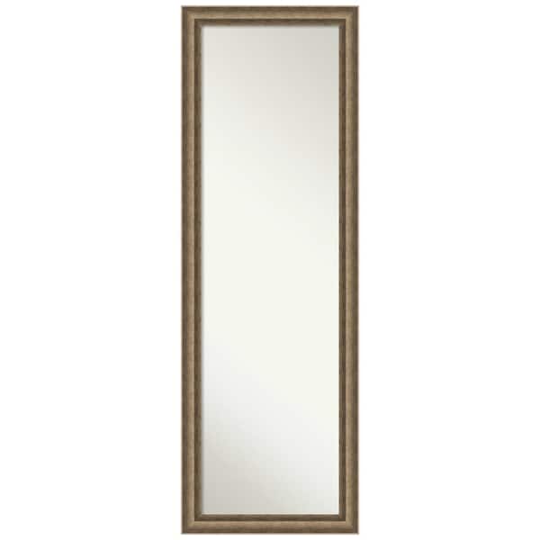 Amanti Art Angled Bronze 17.25 in. x 51.25 in. Non-Beveled Modern Rectangle Wood Framed Full Length on the Door Mirror in Bronze