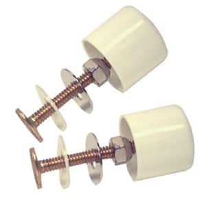 1/4 in. Toilet Bolts and Screw-On Bolt Caps in White (2-Pack)
