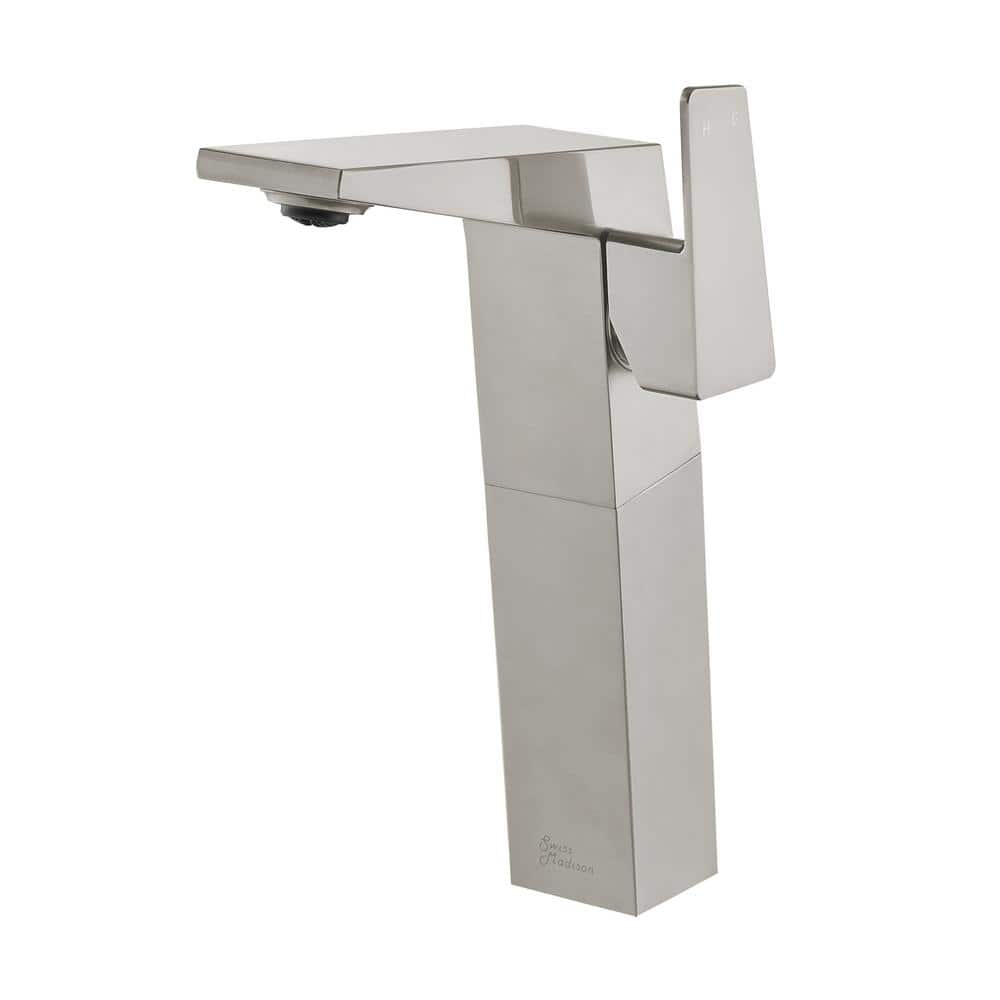 Carré Brushed Nickel Single-Handle High Arc Bathroom Faucet