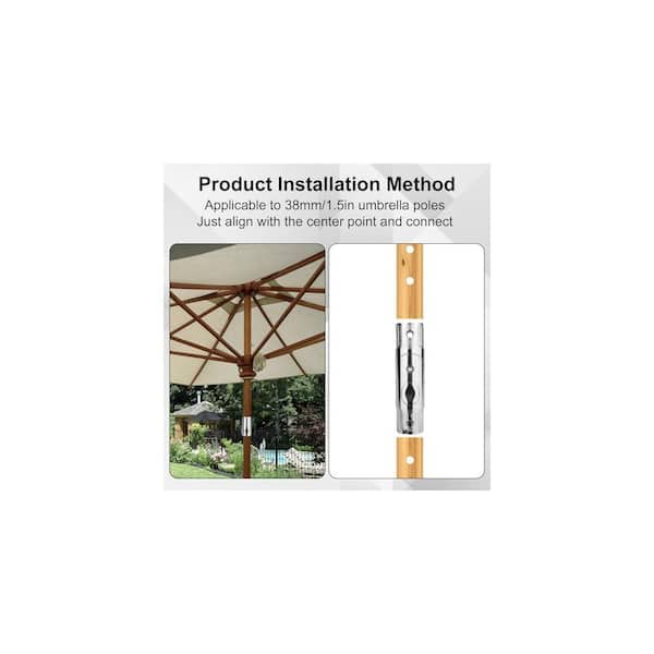 east oak patio umbrella 11 ft Double Roof Round Offset Cantilever Patio Umbrella, Red