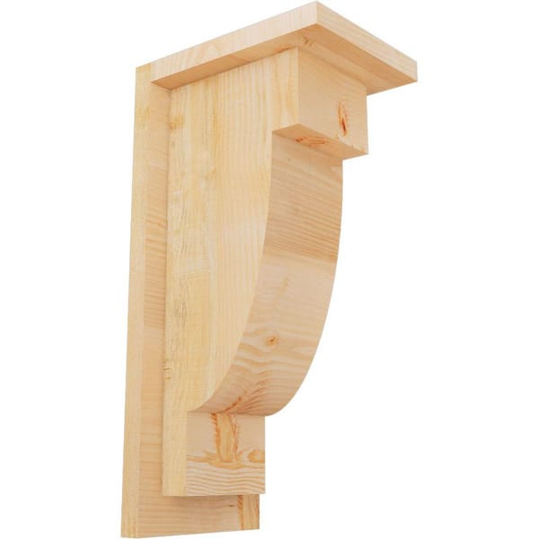 Ekena Millwork 6 in. x 8 in. x 16 in. Douglas Fir Alpine Rough Sawn Corbel with Backplate