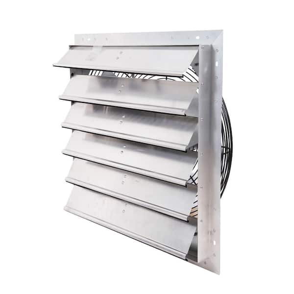 4450 CFM Shutter Exhaust Fan Wall Mounted, Dual Speed, 24 in. Propeller