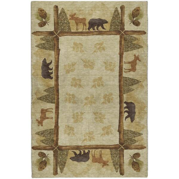 Dream Shag Premium Machine Washable Abstract ADS142 Khaki 9 ft. x 12 ft. Area Rug