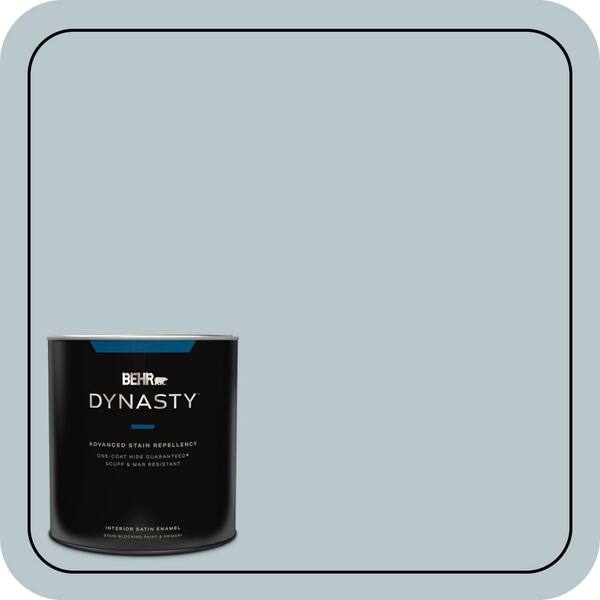 BEHR DYNASTY 1 qt. #ICC-46 Soft Denim Satin Enamel Interior Stain-Blocking Paint and Primer