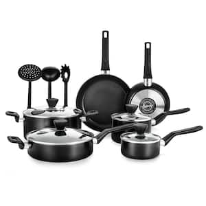 NutriChef Diamond Pattern 11-Piece Reinforced Forged Aluminum Non-Stick  Cookware Set in Red NCCW11RDD - The Home Depot