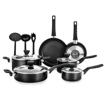 GRANITESTONE Farmhouse 13-Piece Aluminum Ultra-Durable Chalk Grey Diamond  Infused Nonstick Coating Cookware Set in Speckled Red 8298 - The Home Depot