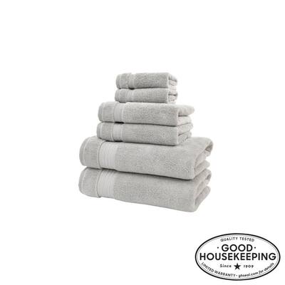 Egyptian Cotton 6-Piece Bath Towel Set in Shadow Gray