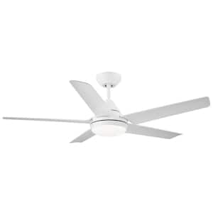 48 in. Integrated LED Indoor Matte White Ceiling Fan with Light Kit and Remote Control