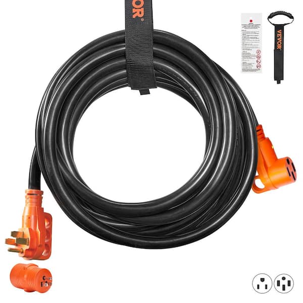 VEVOR RV Extension Cord 25 ft. STW 6/3 50 Amp 250 Volt RV Marine Extension Cord with Lighted End