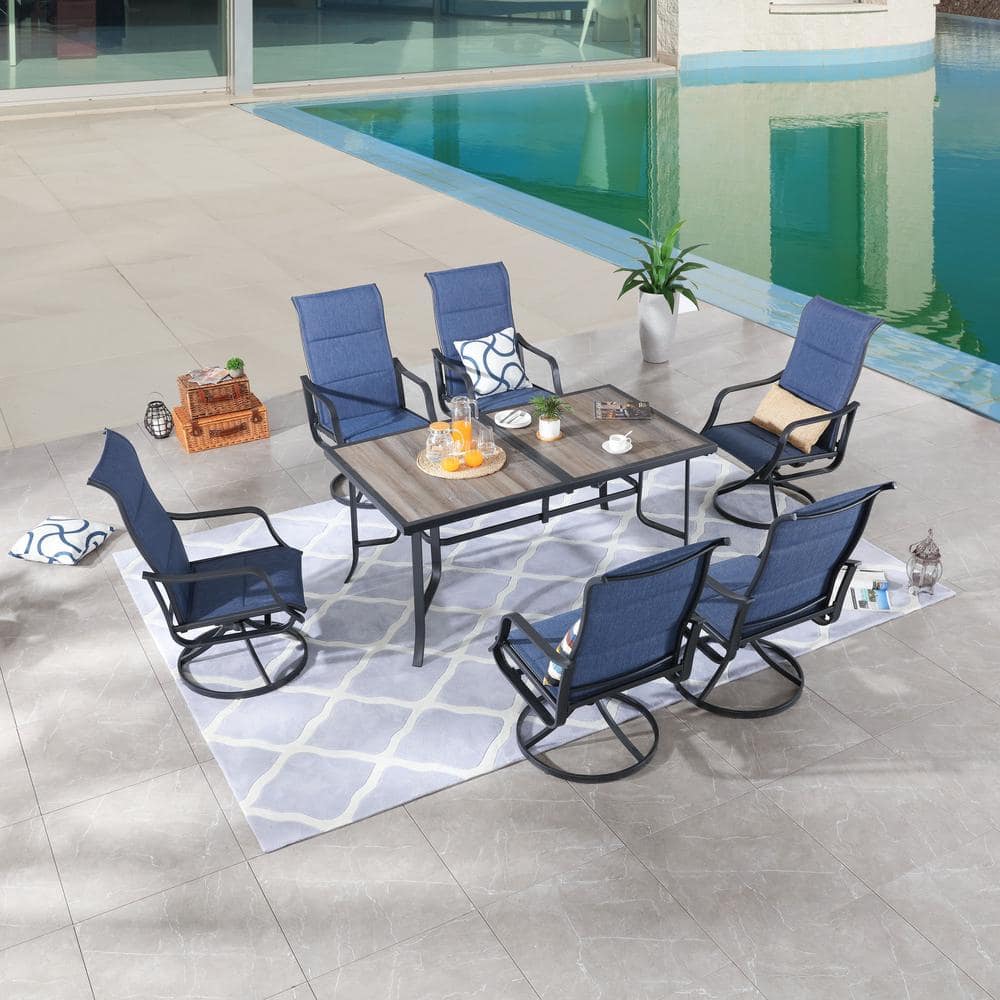 7-Piece Metal Rectangular Outdoor Dining Set