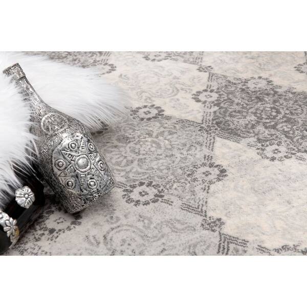 Havana Grey Beige, 2 ft. x 17 ft. Moroccan Indoor Contemporary Runner Rug