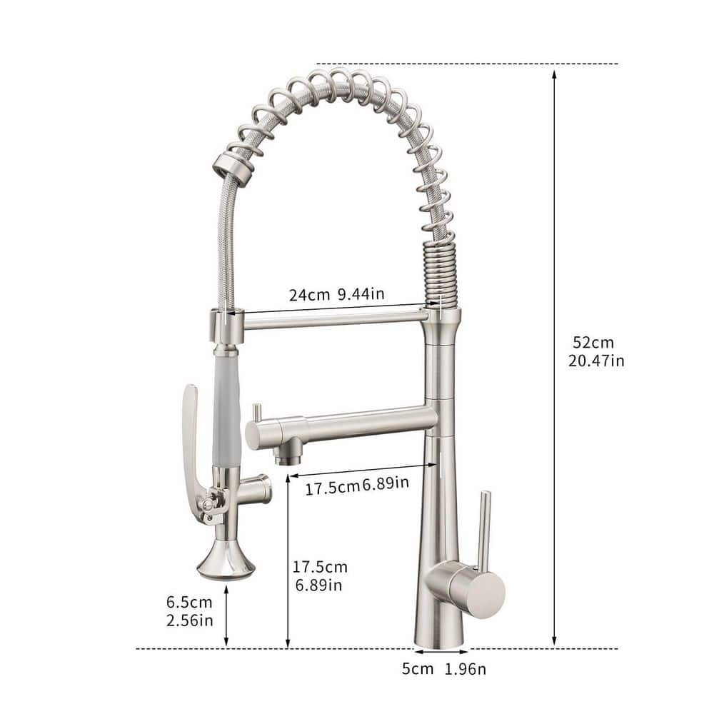 Brushed Nickel High-Arc Kitchen Faucet with Pull-out Spray
