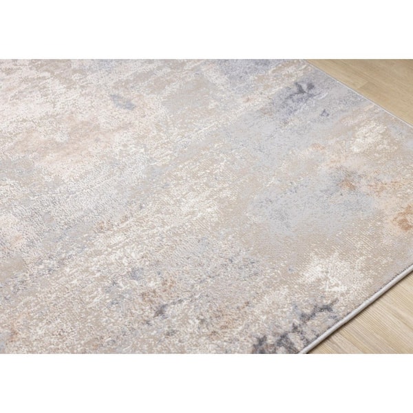 Zephyr Collections 7 ft. x 10 ft. Taupe Distressed Indoor Area Rug