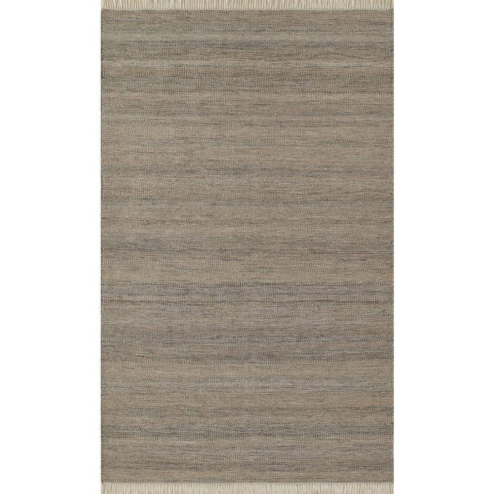 Gray Handwoven Synthetic Indoor/Outdoor Rug with Fringe, 5' x 8'