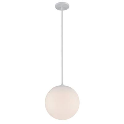 Niveous 10 in. 120-Watt Equivalent Integrated LED White Pendant with Glass Shade