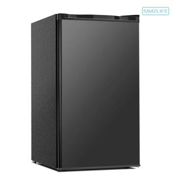 SIMZLIFE 3.2 cu. ft. Mini Refrigerator with Freezer, Single Door, Adjustable Thermostat, Low Power for Bedroom, Office in Black RF001-32BL-S-HD