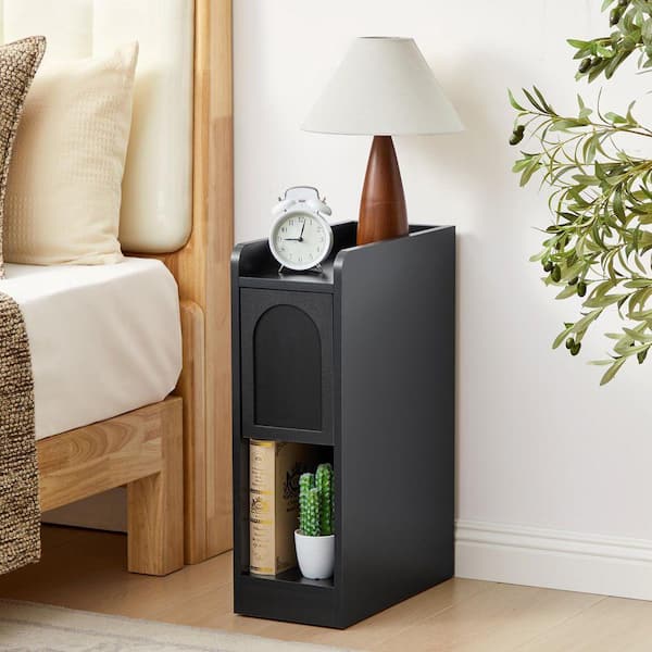ATHMILE Arched Narrow Version Single Black Drawer 15.75 in