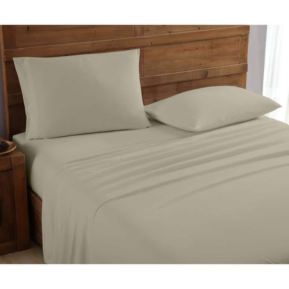 Mhf Home 4-Piece Taupe Solid Queen Sheet Set M577581 - The Home Depot