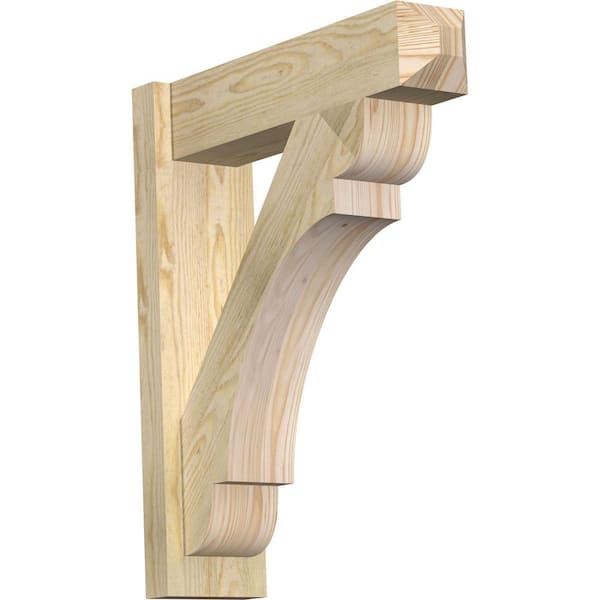 Ekena Millwork 6 in. x 26 in. x 22 in. Douglas Fir Olympic Craftsman Rough Sawn Outlooker