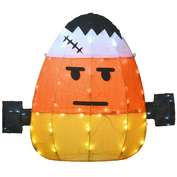 National Tree Company 24 in. Pre-Lit Candy Corn Frankenstein with 80 LED Lights