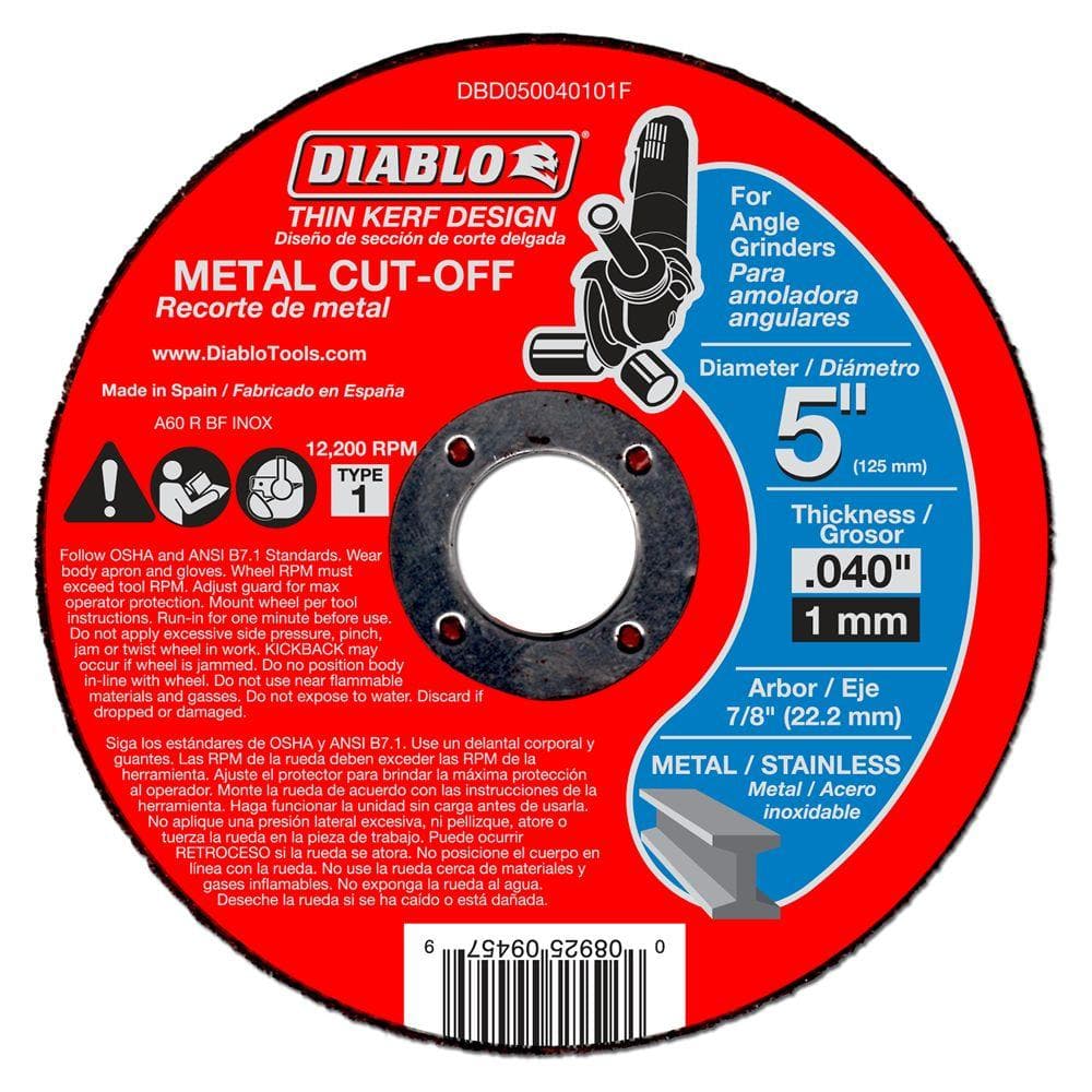 DIABLO 5 in. x 0.040 in. x 7/8 in. Thin Kerf Metal Cut-Off Disc