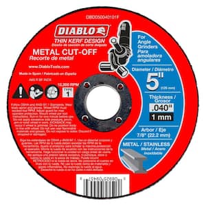 5 in. x 0.040 in. x 7/8 in. Thin Kerf Metal Cut-Off Disc (10-Pack)