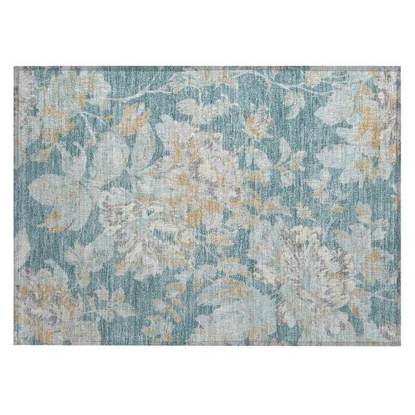 Chantille Machine Washable Indoor/Outdoor Abstract ACN3063 Teal 2 ft. x 3 ft. Accent Rug