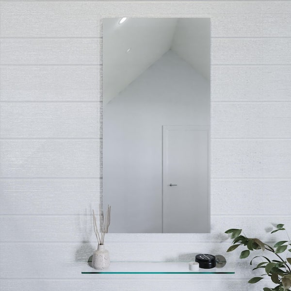 Kent Mere 18 in. W x 36 in. H Rectangular Frameless Wall Mounted Bathroom Vanity Mirror