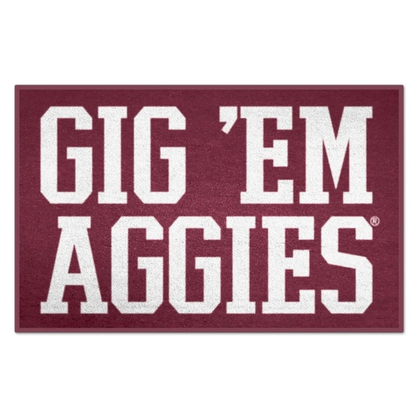 Texas A and M Maroon Slogan Starter Mat Accent Rug - 19 in. x 30 in.