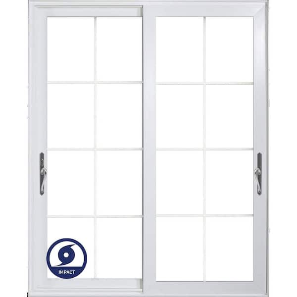 60 in. x 80 in. Multi-Slide Impact Right-Hand Low-E White Vinyl Double Prehung Patio Door