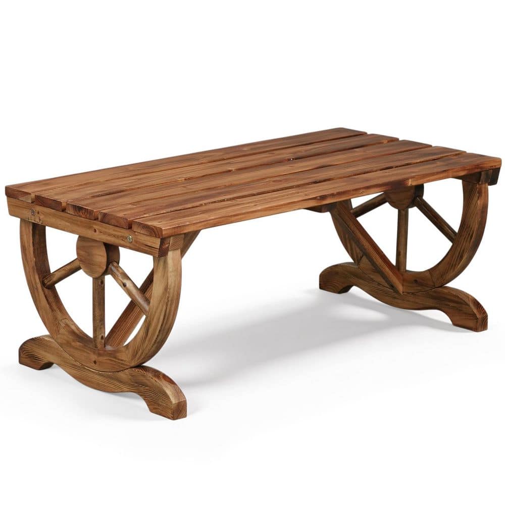 38.5-Inch Brown Wagon-Inspired Solid Wood Outdoor Bench price history on PriceWatchPro
