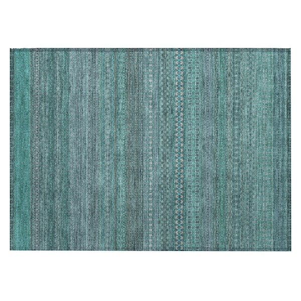 Addison Rugs Chantille ACN527 Turquoise 1 ft. 8 in. x 2 ft. 6 in. Machine Washable Indoor/Outdoor Geometric Area Rug