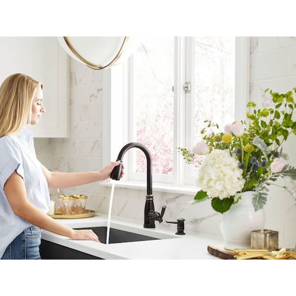 Morado Single-Handle Pull-Down Sprayer Kitchen Faucet with Reflex and Power Boost in Mediterranean Bronze