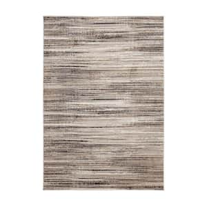 Banner Cream 2 ft. x 2 ft. 11 in. Modern Contemporary Abstract Striped Area Rug