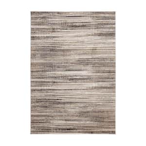 Banner Cream 3 ft. 11 in. x 6 ft. Modern Contemporary Abstract Striped Area Rug