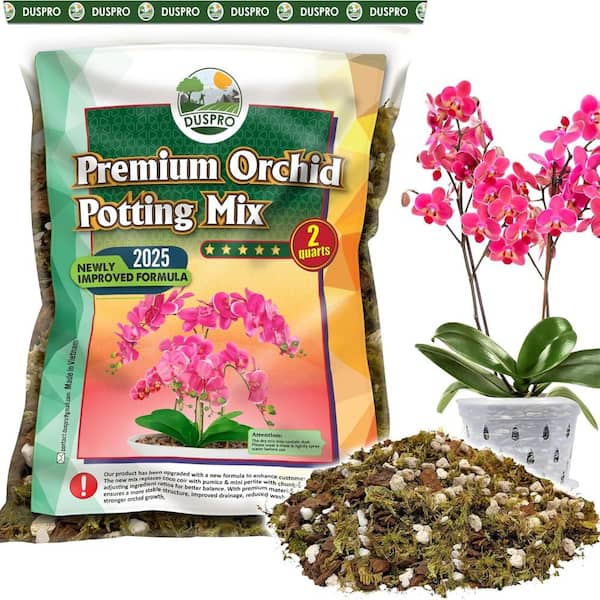 Primehome Orchid Potting Mix for Repotting with Forest Moss, Pine Bark,  Perlite & Pumice Natural Ingredients HD-FR-Mulch-3 - The Home Depot