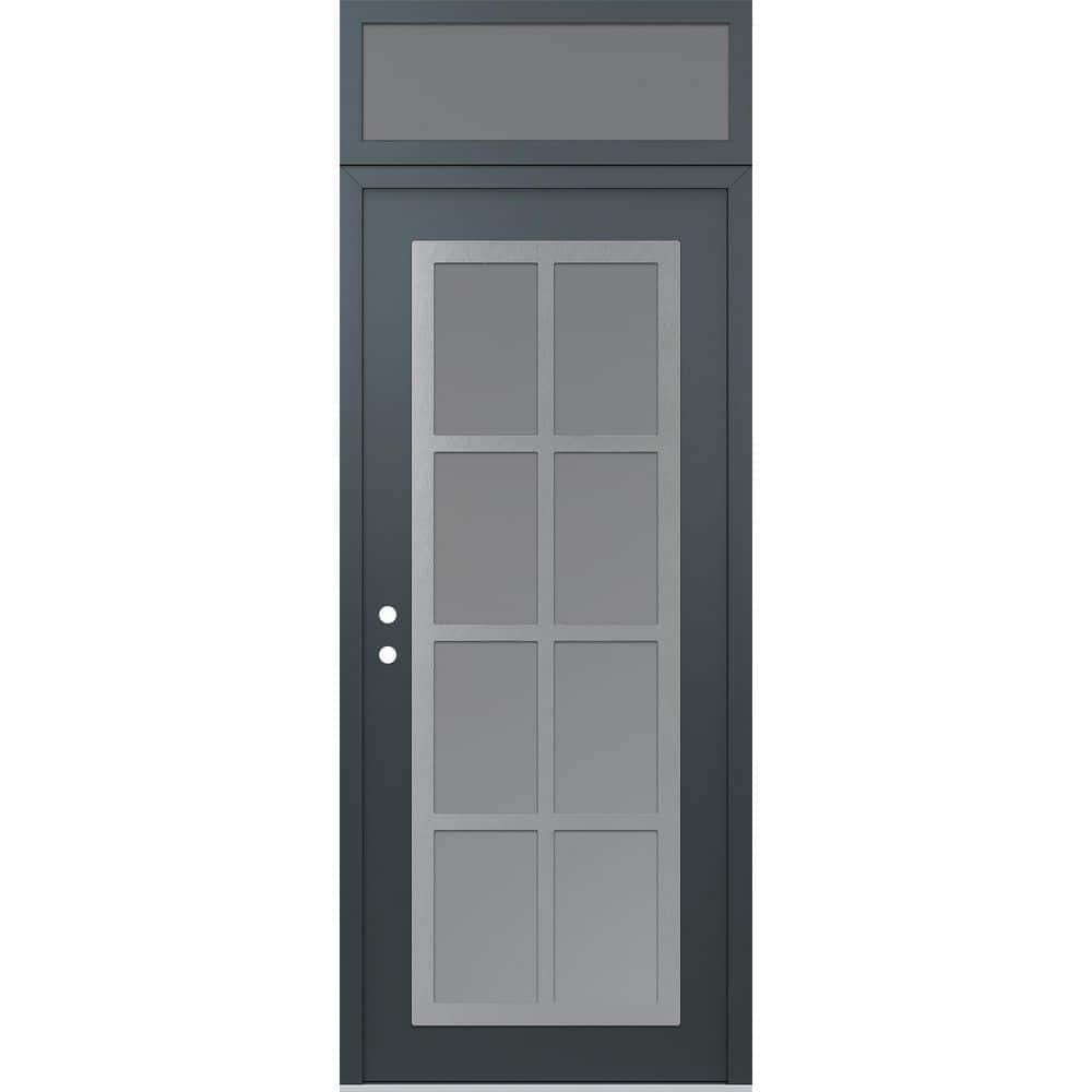 C16 36 in. x 96 in. Silver P Right-Hand/Inswing Frosted Glass Anth/Anth Transom Steel Prehung Front Door price history on PriceWatchPro