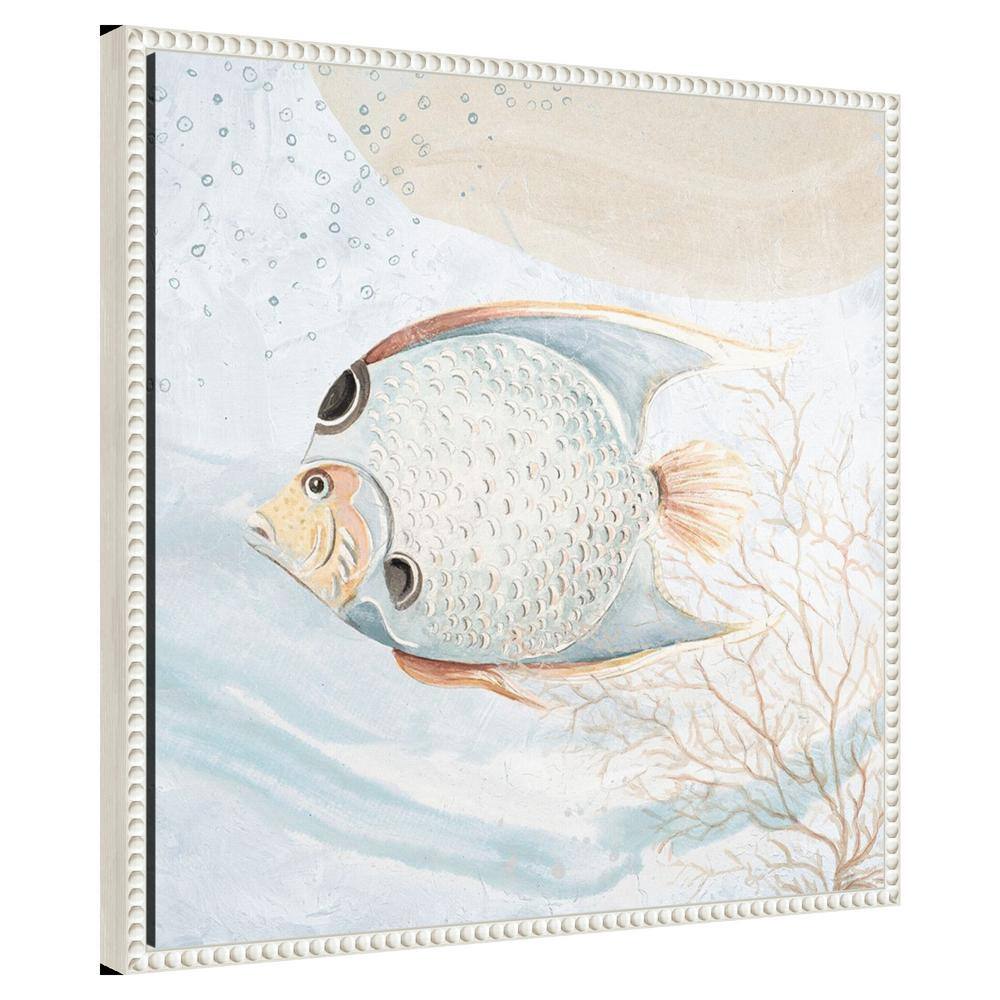 Ocean Oasis Bubbles Tropical Fish White Canvas Wall Art