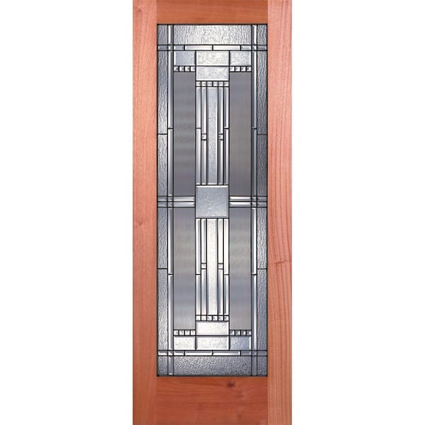 Feather River Doors 32 in. x 80 in. 1 Lite Unfinished Mahogany Preston Patina Woodgrain Interior Door Slab