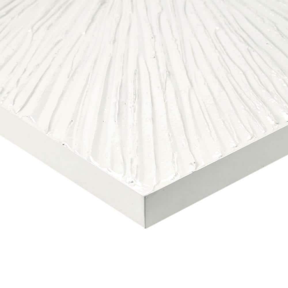 Sunburst White Abstract Acrylic Dimensional Wall Art, 30" x 30"