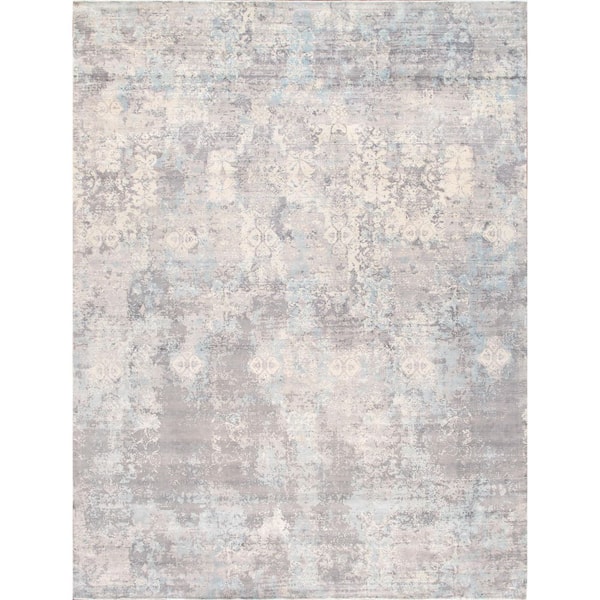 Mirage Grey/Aqua 9 ft. x 12 ft. Area Rug